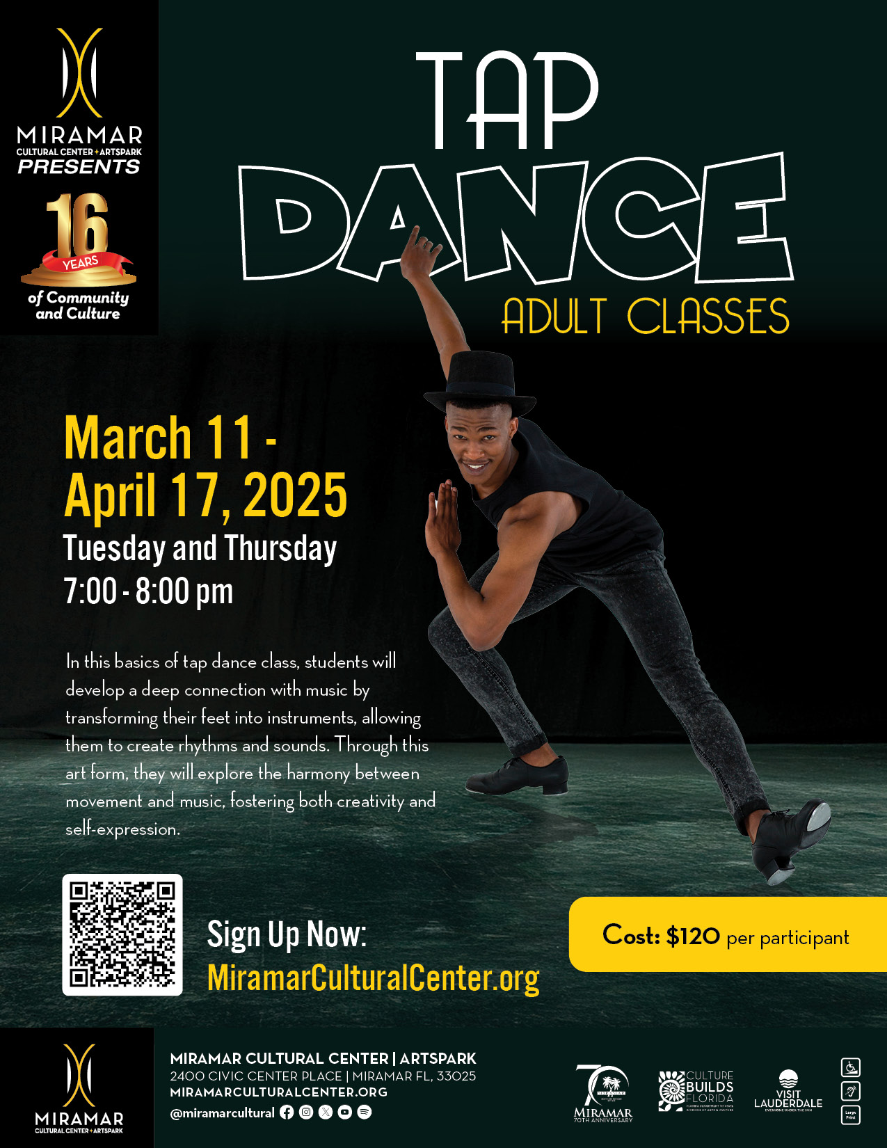 Flyer promiting adult tap dance class