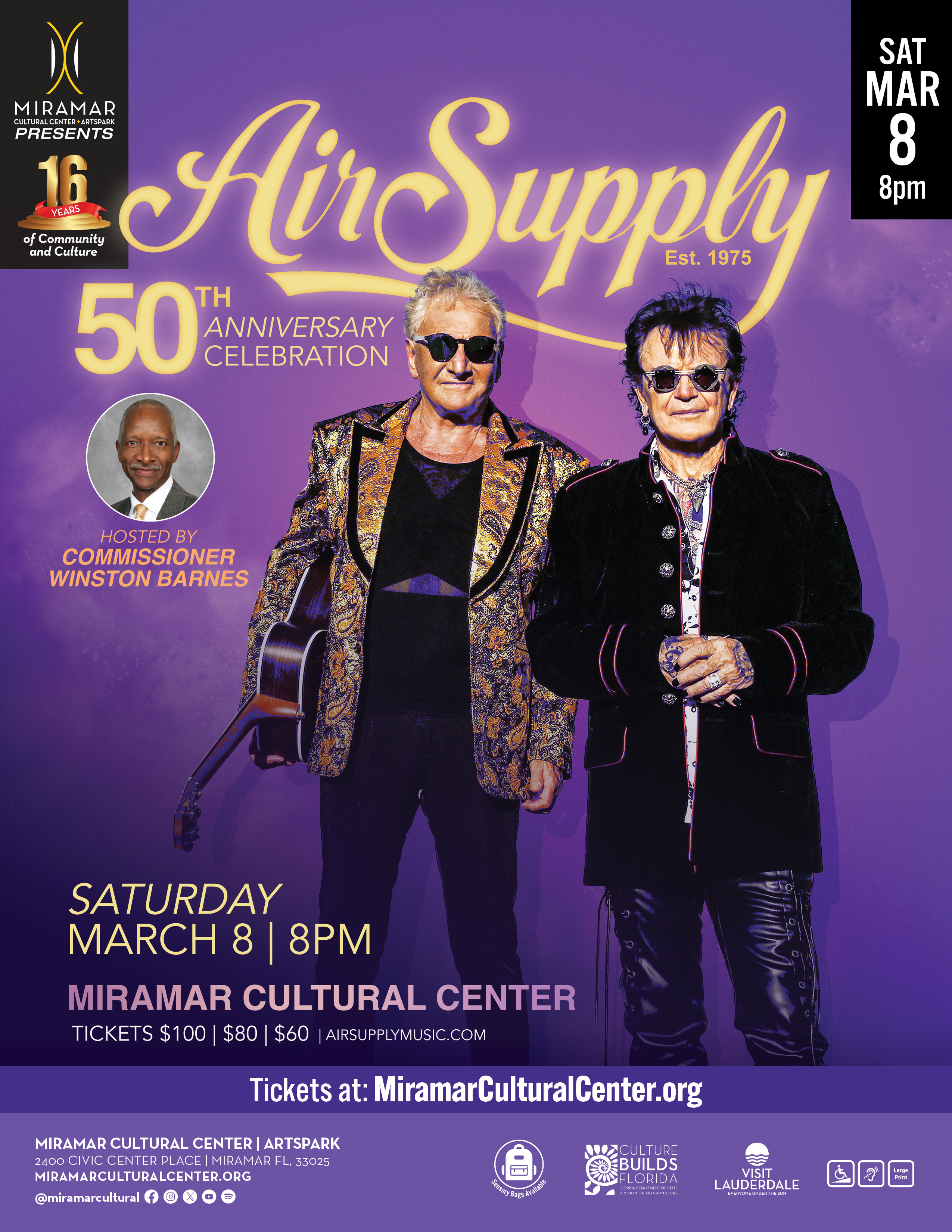 Flyer of Air Supply event on March 8 at MCC